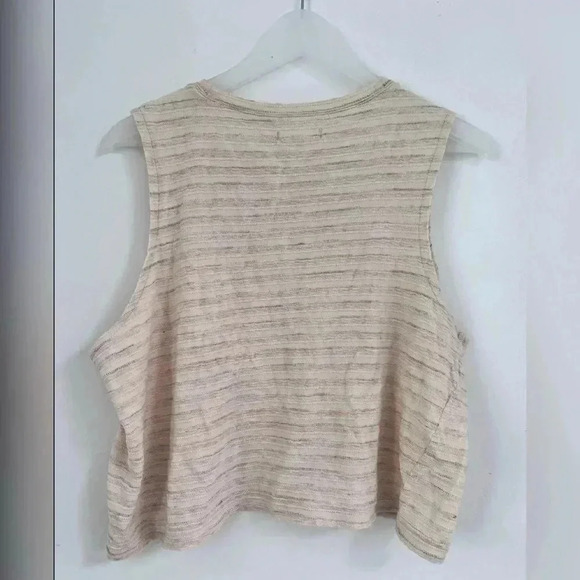 Madewell Raw-Edged Hangout Muscle Tank In Textured Stripe Size XL - Picture 4 of 4